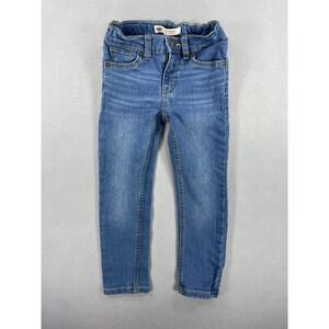 Levis Kids 510 Skinny Performance Jeans Blue Denim Adjustable Waist Size 4 Reg